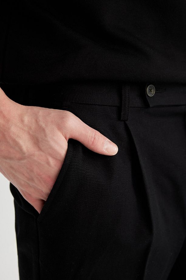 Twill Yazlık Kumaş Pantolon Tailored Regular Fit Normal Kesim Keten Karışımlı Düz Paça B6670ax24sp - 5