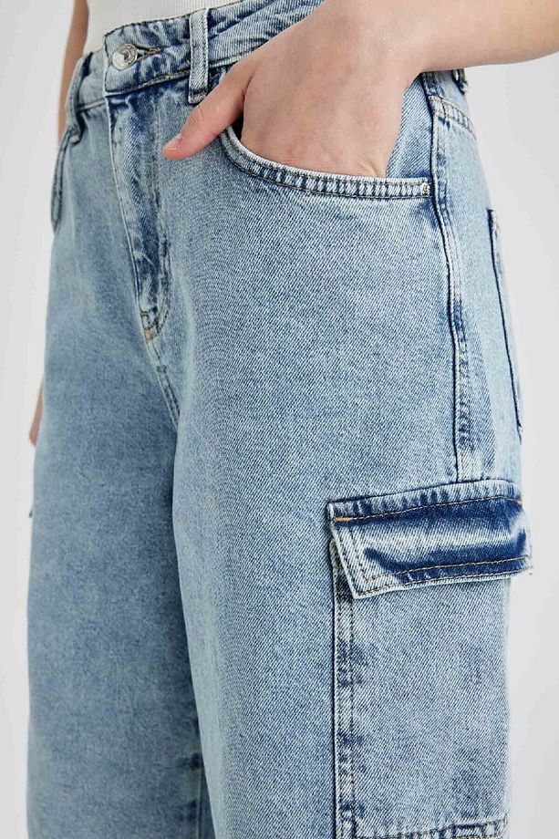 Yüksek Bel Jean Bermuda Şort B7694ax24sm - 4