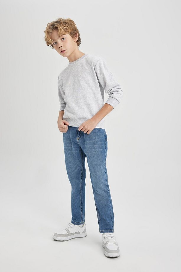 Erkek Çocuk Bisiklet Yaka Basic Düz Sweatshirt B7097a824sp - 2
