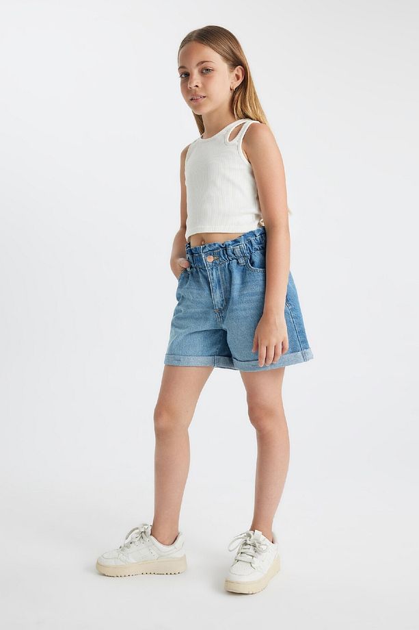 Kız Çocuk Paperbag Jean Şort B8113A824SM - 3