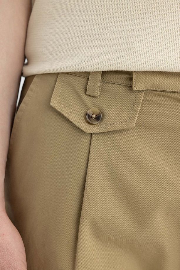 Twill Yazlık Kumaş Pantolon Tapered Fit Cepli Basic Düz Keten Karışımlı Duble Paça B6585ax24sp - 5
