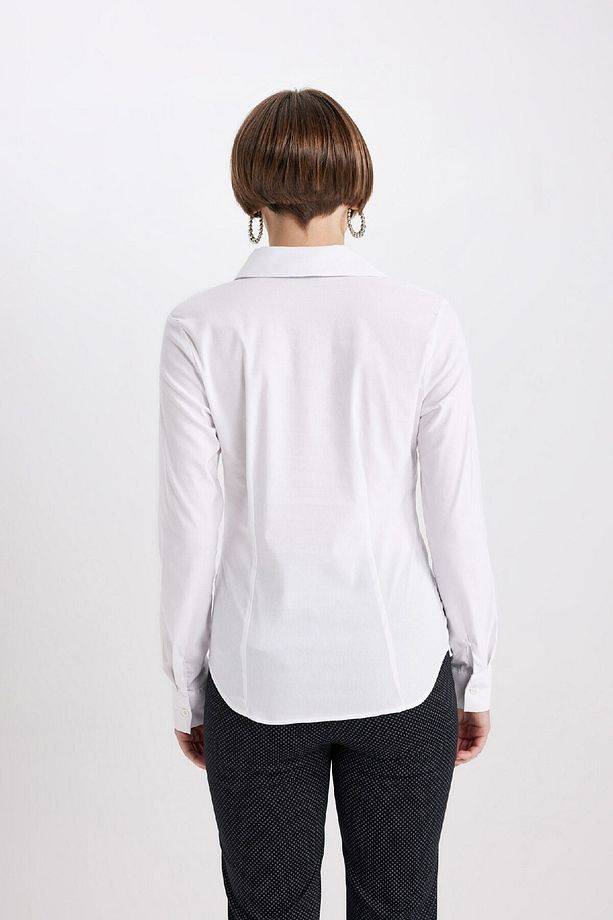 Regular Fit Basic Düz Uzun Kollu Gömlek I5278az24sp - 6