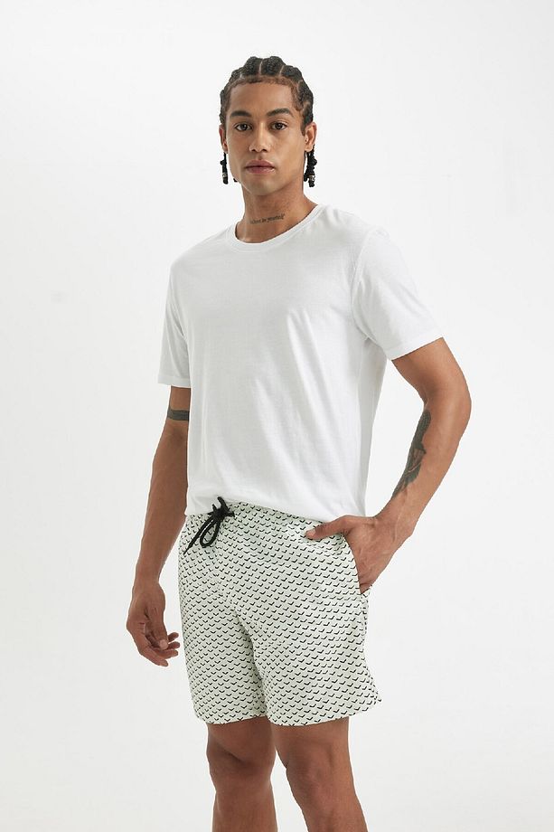 Regular Fit File Astarlı Kısa Boy Desenli Deniz Şortu B7546ax24hs - 2