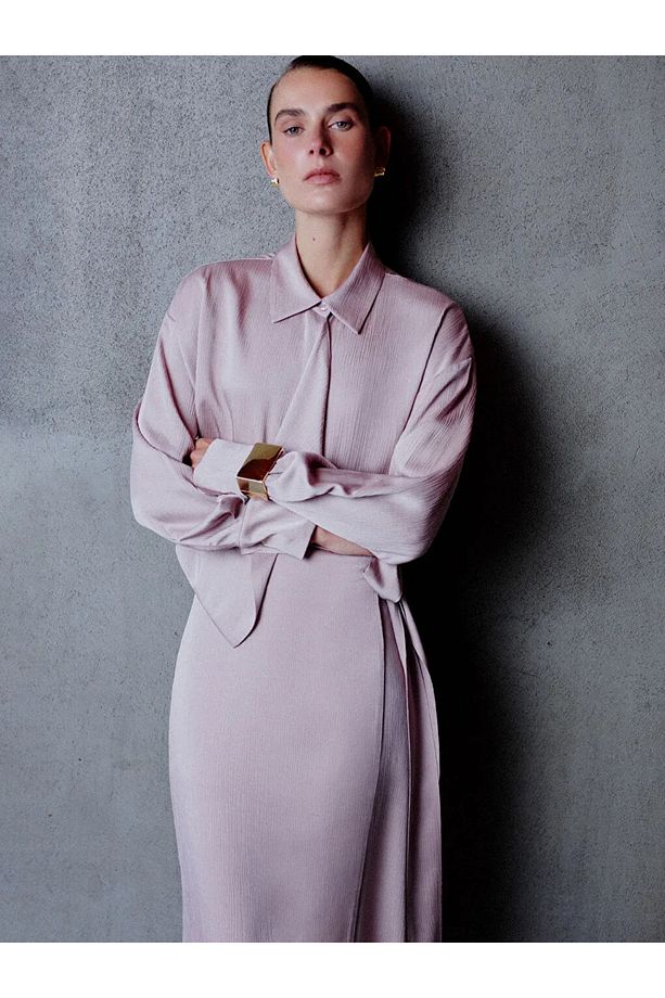 LCW Modest Pembe Fırfır Detaylı Kadın Gömlek Tunik - 3
