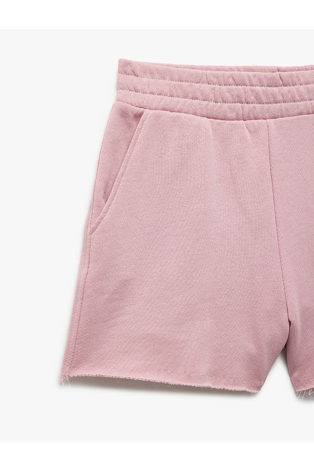 Yüksek Bel Lastikli Cep Detaylı Mini Spor Şort - 3