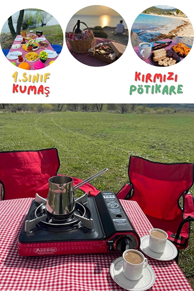 Table Picnic Cloth, Gingham Pattern Table Cloth, Red Piti Square Cover, Various Sizes Runner - 4