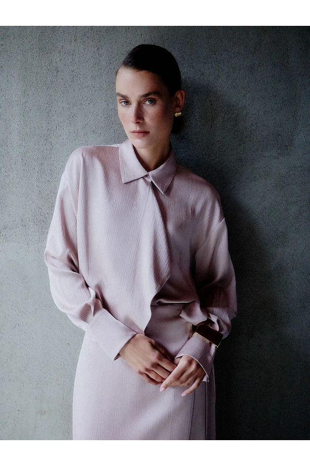 LCW Modest Pembe Fırfır Detaylı Kadın Gömlek Tunik - 2