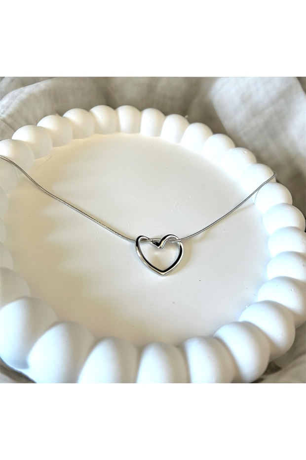 Çelik Kalp Figürlü Kolye - 3