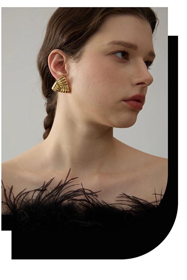 Çelik üçgen küpe - 7