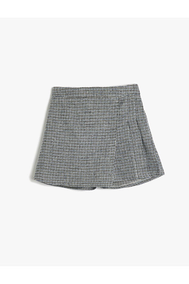 Pleated Detailed Elastic Waist Cotton Blend Shorts Skirt