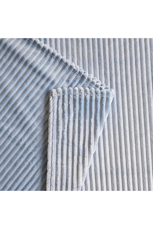 Karaca Ruby Stripe Wellsoft Blanket, Single, Blue - 3