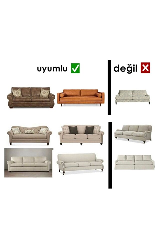 Streç Lastikli Esnek Yıkanabilir Pamuklu 3 2 1 1 Jakarlı Koltuk Örtüsü - 5