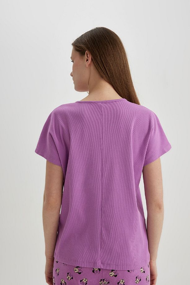 Regular Fit Bisiklet Yaka Kısa Kollu Casual Pijama Üstü-fall In Love Z5331az24sp - 6