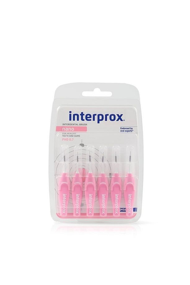Interprox Interproximal Nano 0.7mm Arayüz Fırçası 6 Adet Pembe - 1