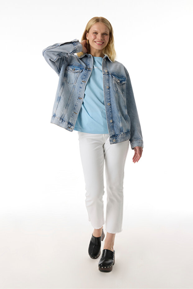 سترة جينز كبيرة الحجم - 3