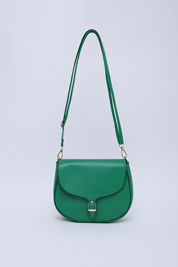 Grass Green Shk17 Simple and Stylish Snap Closure Crossbody Shoulder Bag with Adjustable Strap L:16 E:18 W:6