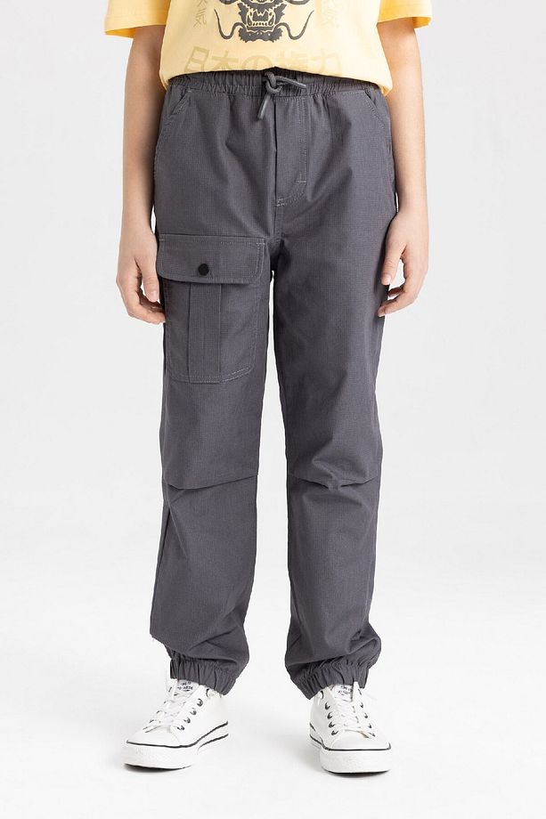 Erkek Çocuk Beli Bağcıklı Lastikli Paça Cepli Jogger Ribana Pantolon C0973a824sp - 4