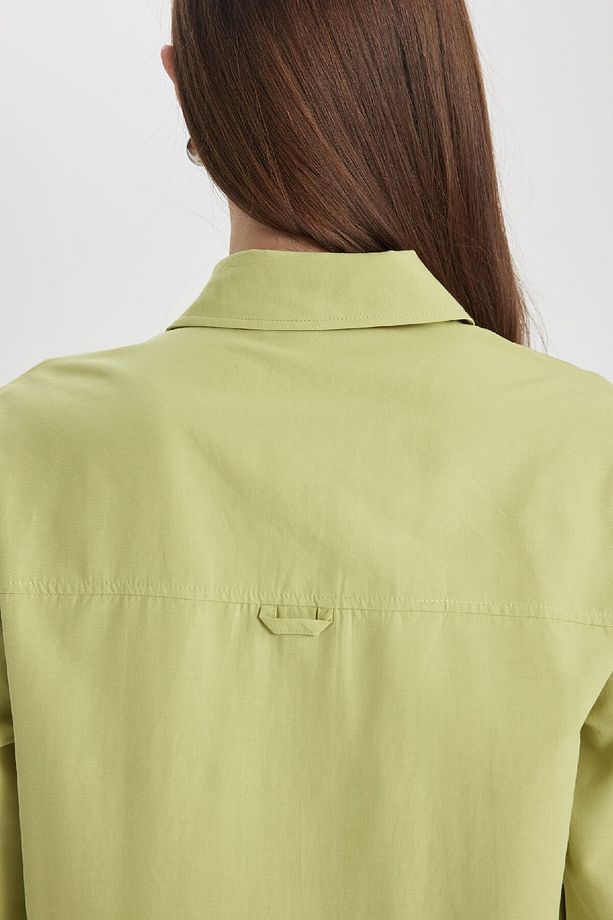 Relax Fit Poplin Uzun Kollu Gömlek Tunik B8314AX24SP - 8