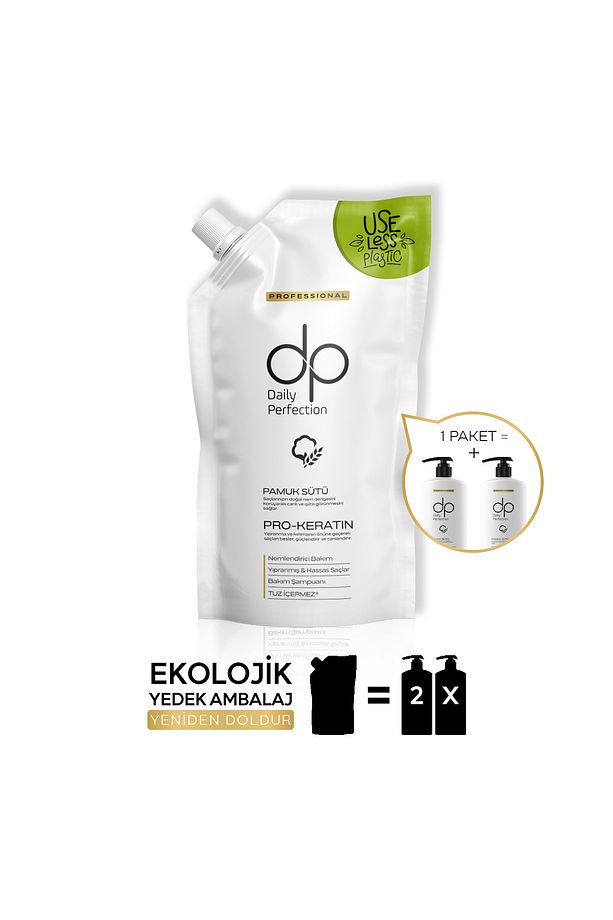 Şampuan Pamuk Sütü 800 ml Çevre Dostu ve Yeniden Doldurulabilir Ekonomik Paket - 3