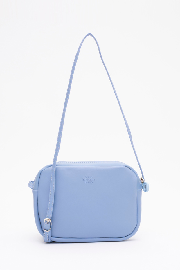 Blue U23 Faux Leather, Single Compartment, Zippered, Suede Inner Fabric, Adjustable Strap, Mini Urban Shoulder Bag