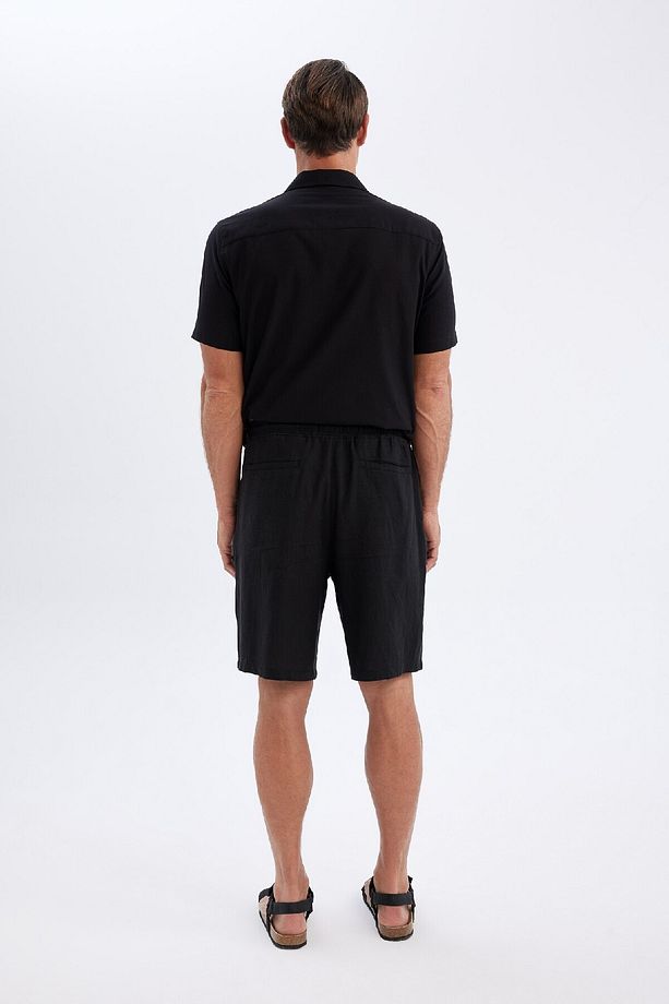Relax Fit Keten Karışımlı Yazlık Bermuda Şort C1125ax24sm - 7