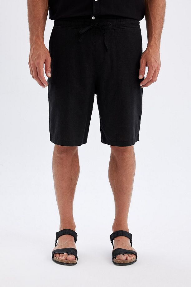 Relax Fit Keten Karışımlı Yazlık Bermuda Şort C1125ax24sm - 4