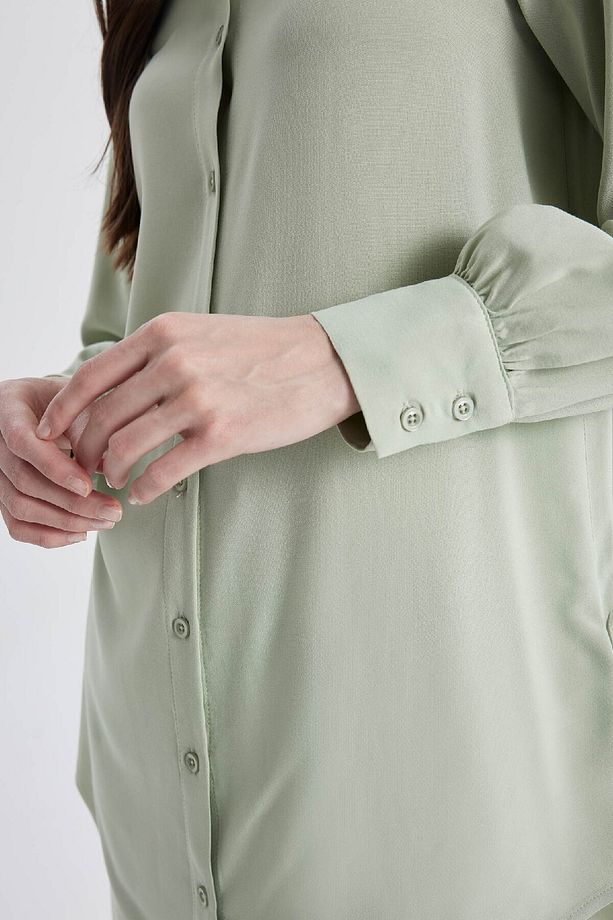 Regular Fit Basic Düz Uzun Kollu Gömlek Tunik Z3538az24sp - 5