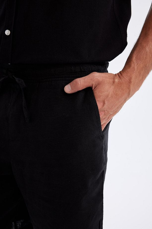 Relax Fit Keten Karışımlı Yazlık Bermuda Şort C1125ax24sm - 5