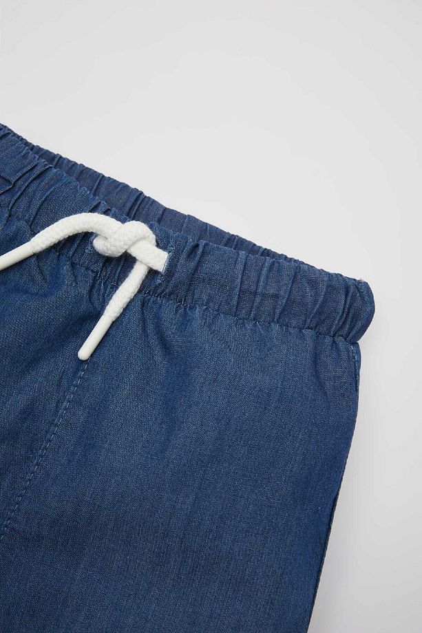 Erkek Bebek Basic Düz Beli Bağcıklı Jean Şort C2281a524sm - 4