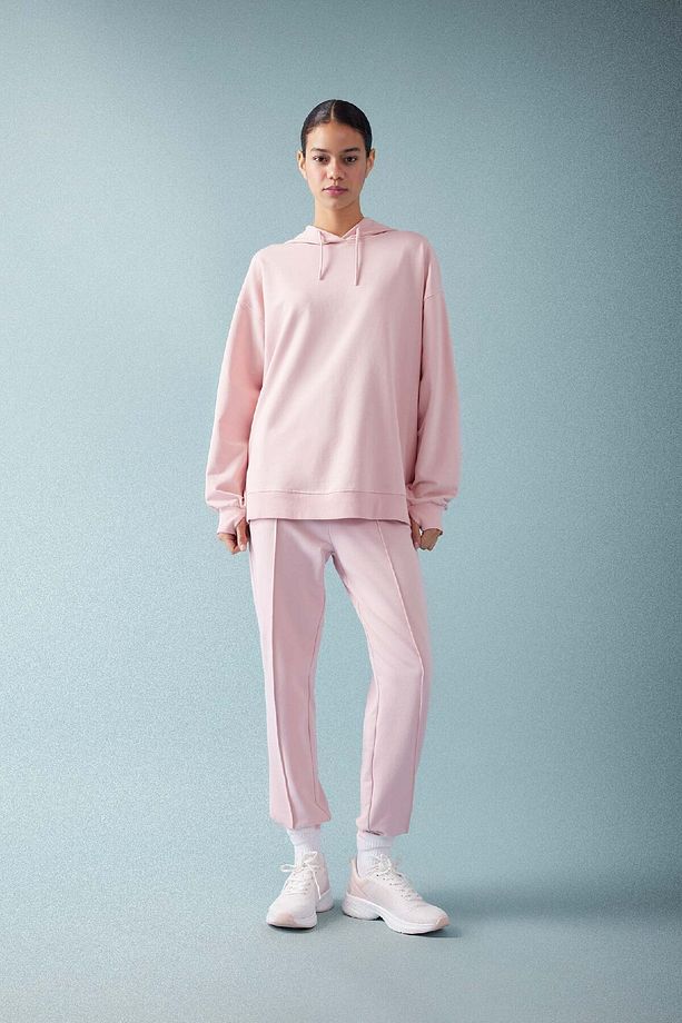 Fit Oversize Kapüşonlu Basic Düz Sporcu Sweatshirt B4656ax24sp - 2