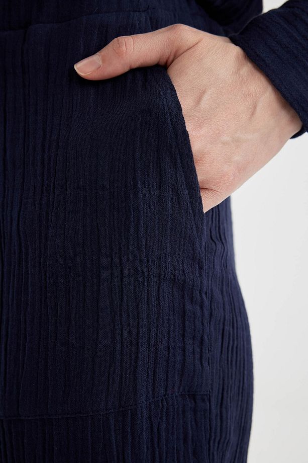 Relax Fit Müslin Uzun Kollu Gömlek Tunik C0299ax24sp - 5