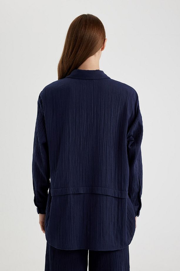 Relax Fit Müslin Uzun Kollu Gömlek Tunik C0299ax24sp - 6