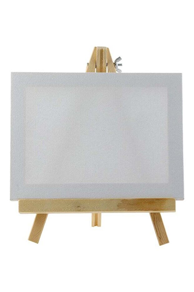 قماش أبيض للرسم مع حامل، 20×25 سم أبيض/بيج