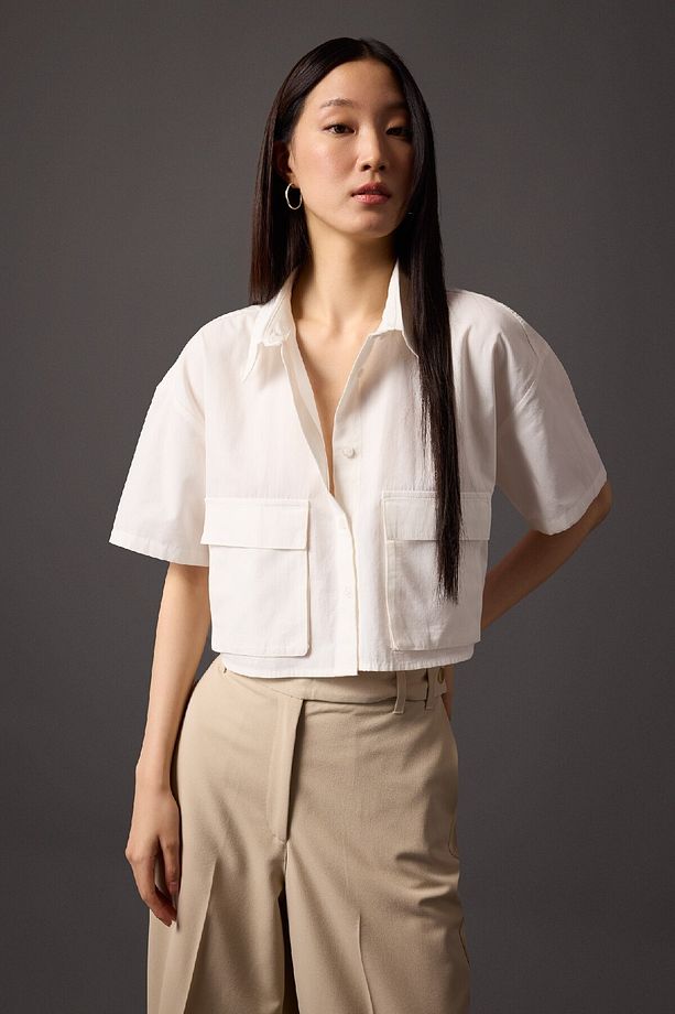 Coool Oversize Geniş Kalıp Poplin Kısa Kollu Gömlek C0739ax24sp - 3