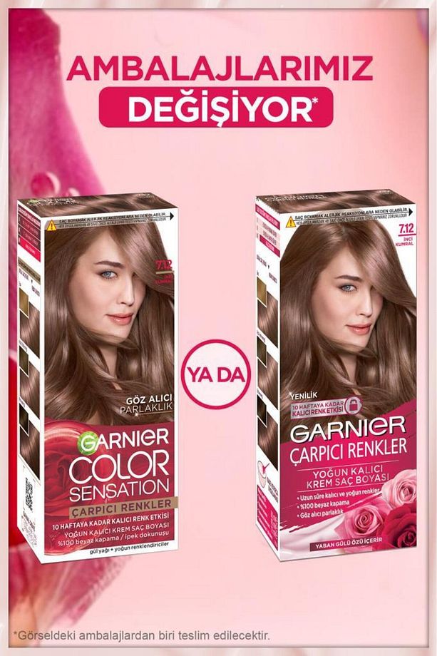 2'li Garnier Çarpıcı Renkler Saç Boyası 7.12 İnci Kumral - 8