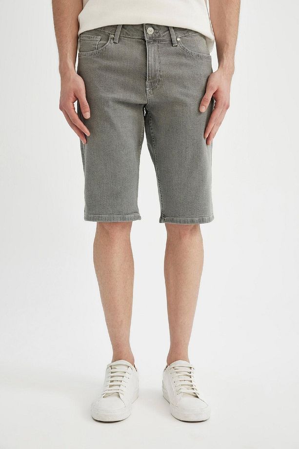Slim Fit Dar Kesim Jean Bermuda Şort A4802ax24sm - 1
