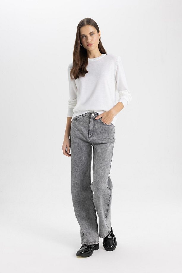 Regular Fit Yumuşak Dokulu Bisiklet Yaka Basic Düz Triko Kazak C0058ax24wn - 6