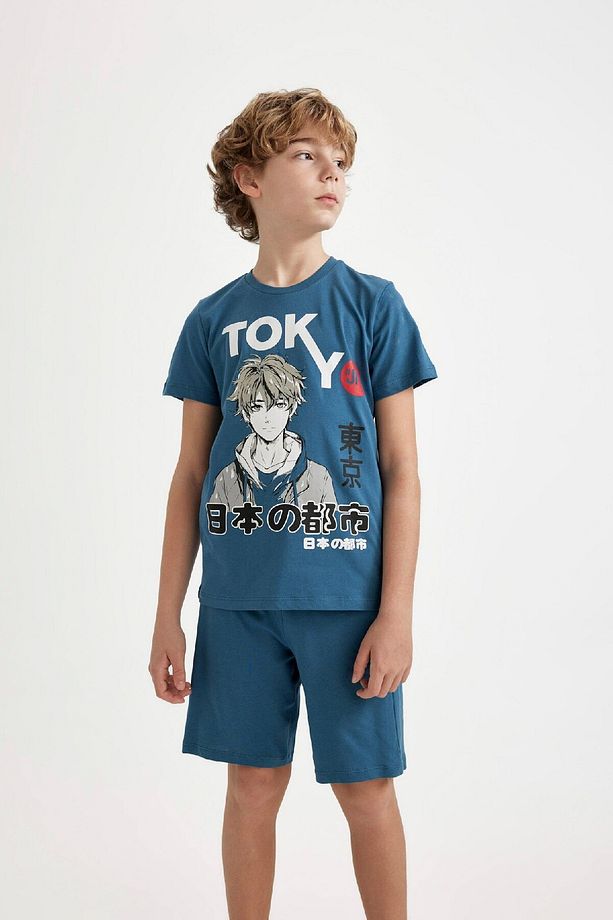 Erkek Çocuk Pijama Takımı Baskılı Kısa Kollu Üst Şort C2783a824sm - 3