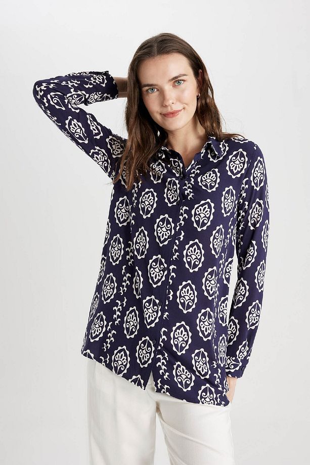 Loose Fit Gömlek Yaka Uzun Kollu Tunik T0609az24sp - 4