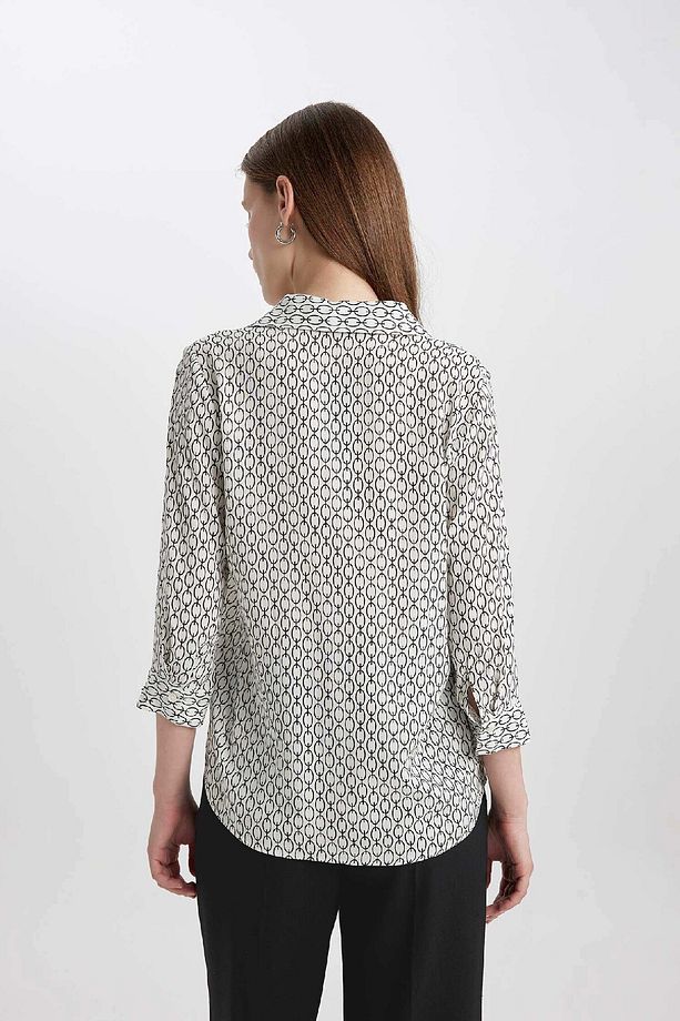 Regular Fit Uzun Kollu Desenli Gömlek K6402az24sp - 6