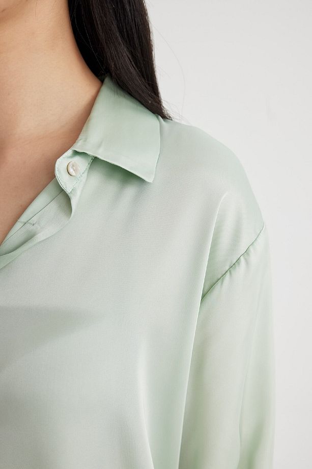Regular Fit Saten Uzun Kollu Gömlek Z2989az24sp - 5