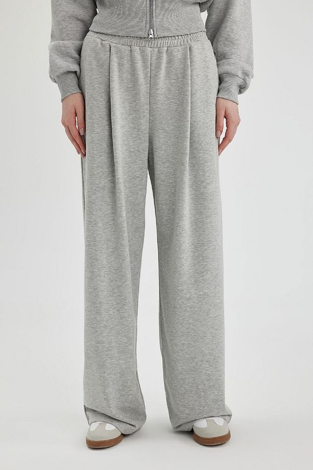 Coool Wide Leg Geniş Bol Paça Eşofman Altı Beli Lastikli Cepli Basic Düz C3206ax24sp - 5