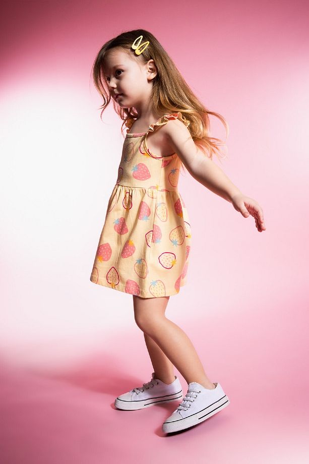 Kız Bebek Desenli Kolsuz Elbise C0078A524SM - 2