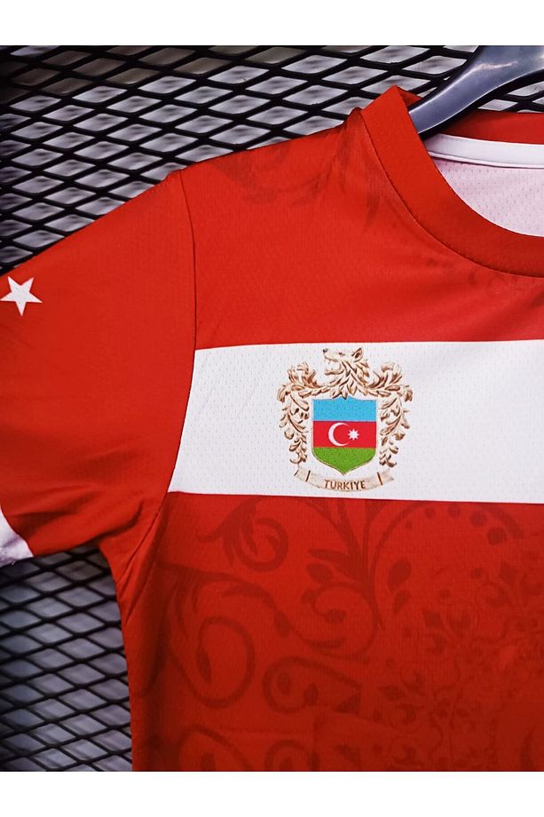 Kurt Motifli Türkiye-Azerbaycan Forması TEK ÜST K0173 (Tek Kelime İsim ve Numara Yazılır)-128 - 8