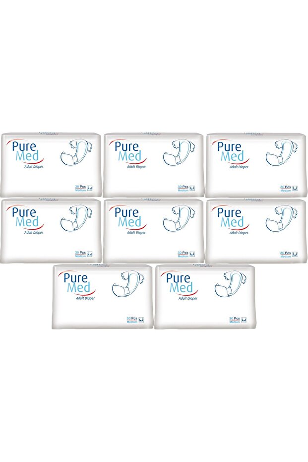 حفاضات للمريض بحزام خصر سطح قماش متوسط M-Medium 240 قطعة (8PK*30)