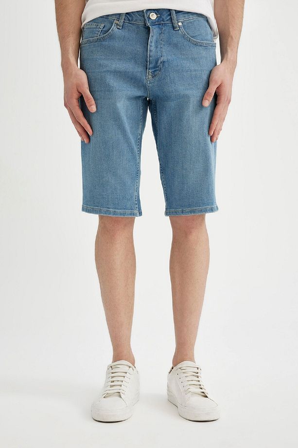Slim Fit Dar Kesim Jean Bermuda Şort C2692ax24sm - 1