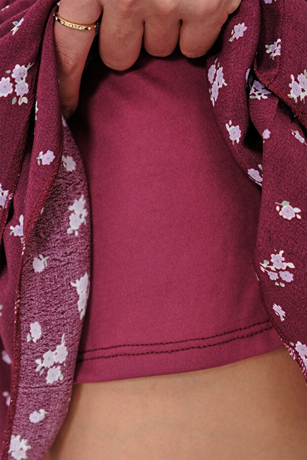 تنورة صغيرة منقوشة بالزهور E17076 - 3