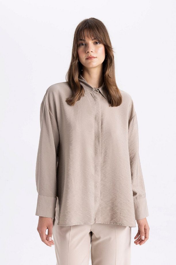 Relax Fit Uzun Kollu Gömlek Tunik B9833AX24SM - 3