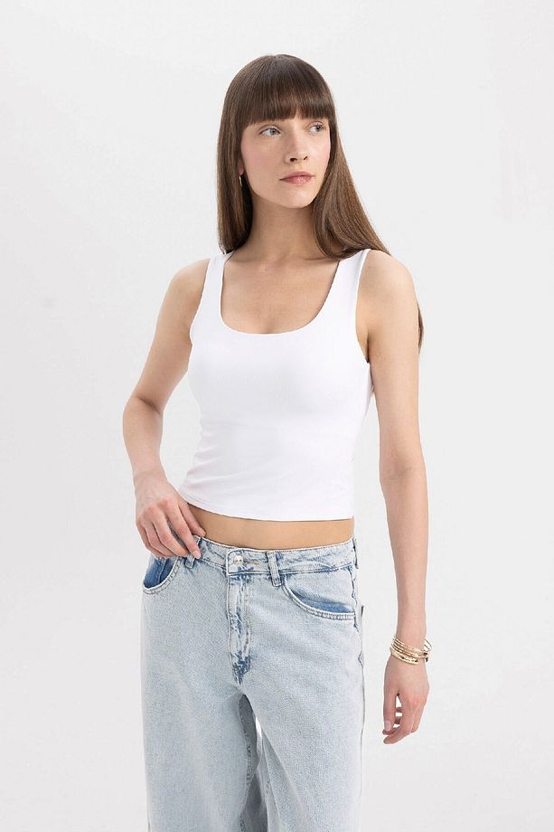 Slim Fit Dar Kesim U Yaka Basic Düz Atlet C2622ax24sp - 3