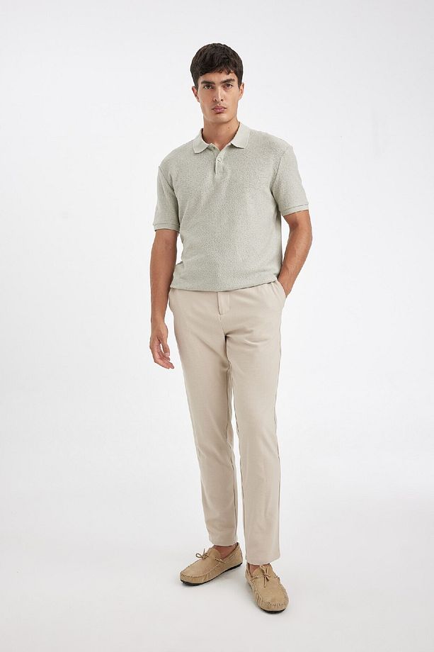Regular Fit Kısa Kollu Krep Polo Tişört C4149AX24SM - 2